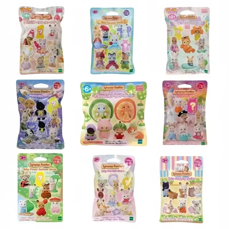 Gran oferta de familias Sylvanian, serie de bebés bonitos, figuras Kawaii, modelos de estatua, decoración de escritorio para coleccionar, juguete, regalos de cumpleaños