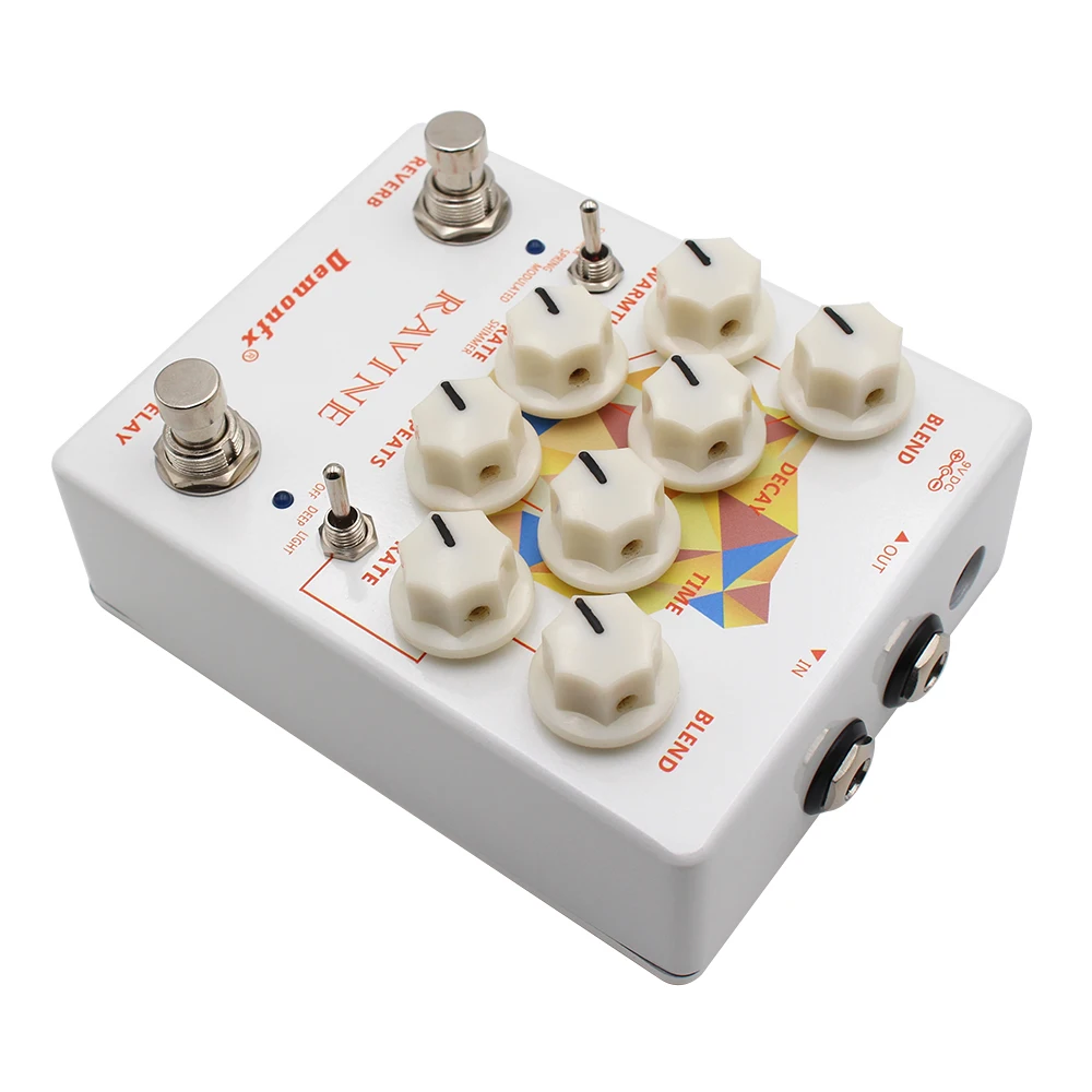 Demonfx-RAVINE Guitar Effect Pedal, REVERB Delay Pedal, True Bypass, High Quality, New