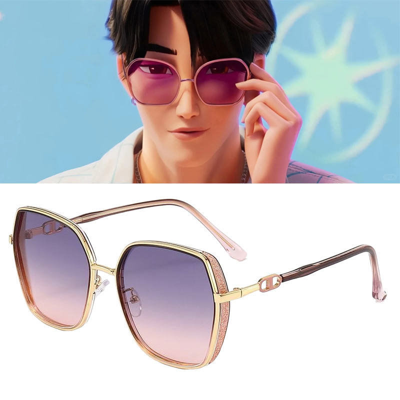 Очки для косплея из фильма K-Pop Saja Boys Jinu Demon Hunters, унисекс, розовые, фиолетовые солнцезащитные очки с градиентом, аксессуары для Хэллоуина
