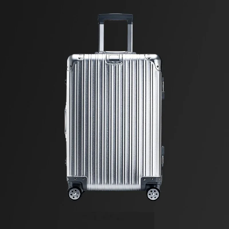 Koffer aus 100 % Aluminium-Magnesium-Legierung, 20/24/26/29 Zoll, leichtes Spinner-Gepäck, TSA-Schloss, langlebige Reisetasche