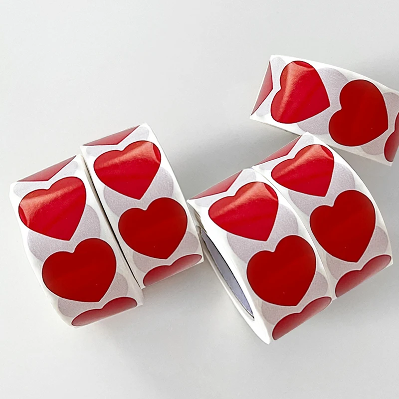 500 pezzi adesivi cuore rosso rosa per San Valentino sacchetto regalo di nozze etichette per imballaggio amore scrapbooking adesivi fai da te