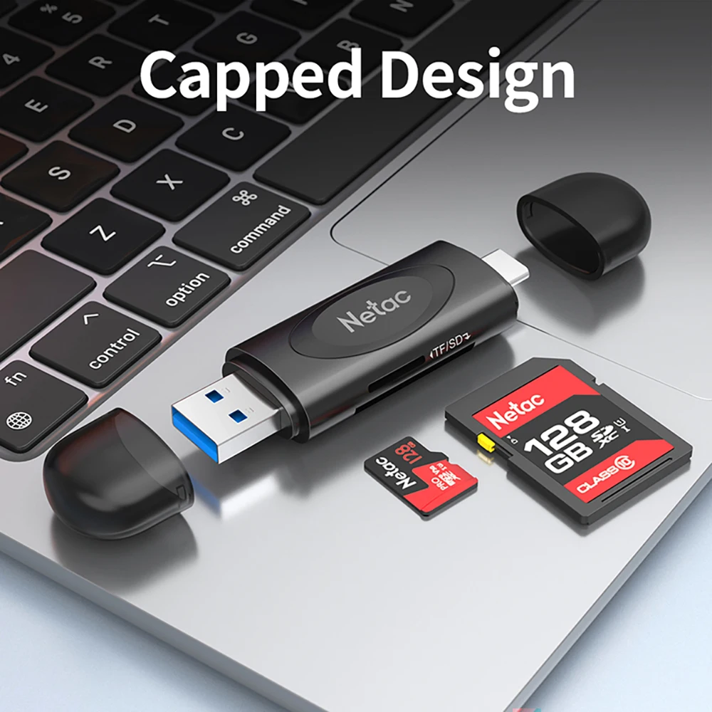 Netac WK14 lector de tarjetas USB3.0 Hub transmisión de alta velocidad 2 en 1 multifunción TF/SD convertidor cámara teléfono ordenador de doble uso