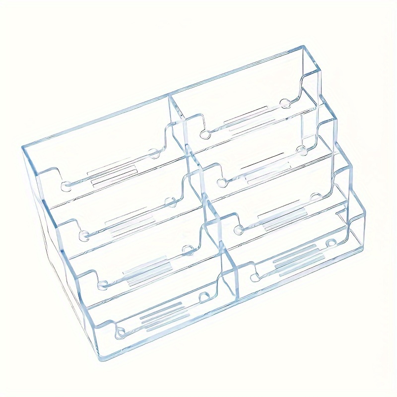 Caja transparente para tarjetas de visita, 4 capas y 8 rejillas, adecuada para colocar en el mostrador o escritorio. # Zapatos de oficina y comercio