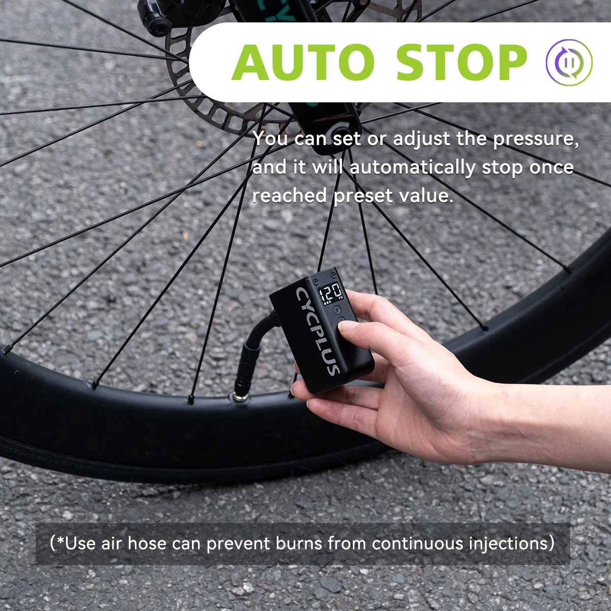 CYCPLUS AS2pro Mini Portable Electric Pump for Bicycle Cordless Tire Inflator Presta Schrader Valve Outdoor Bike Accessories