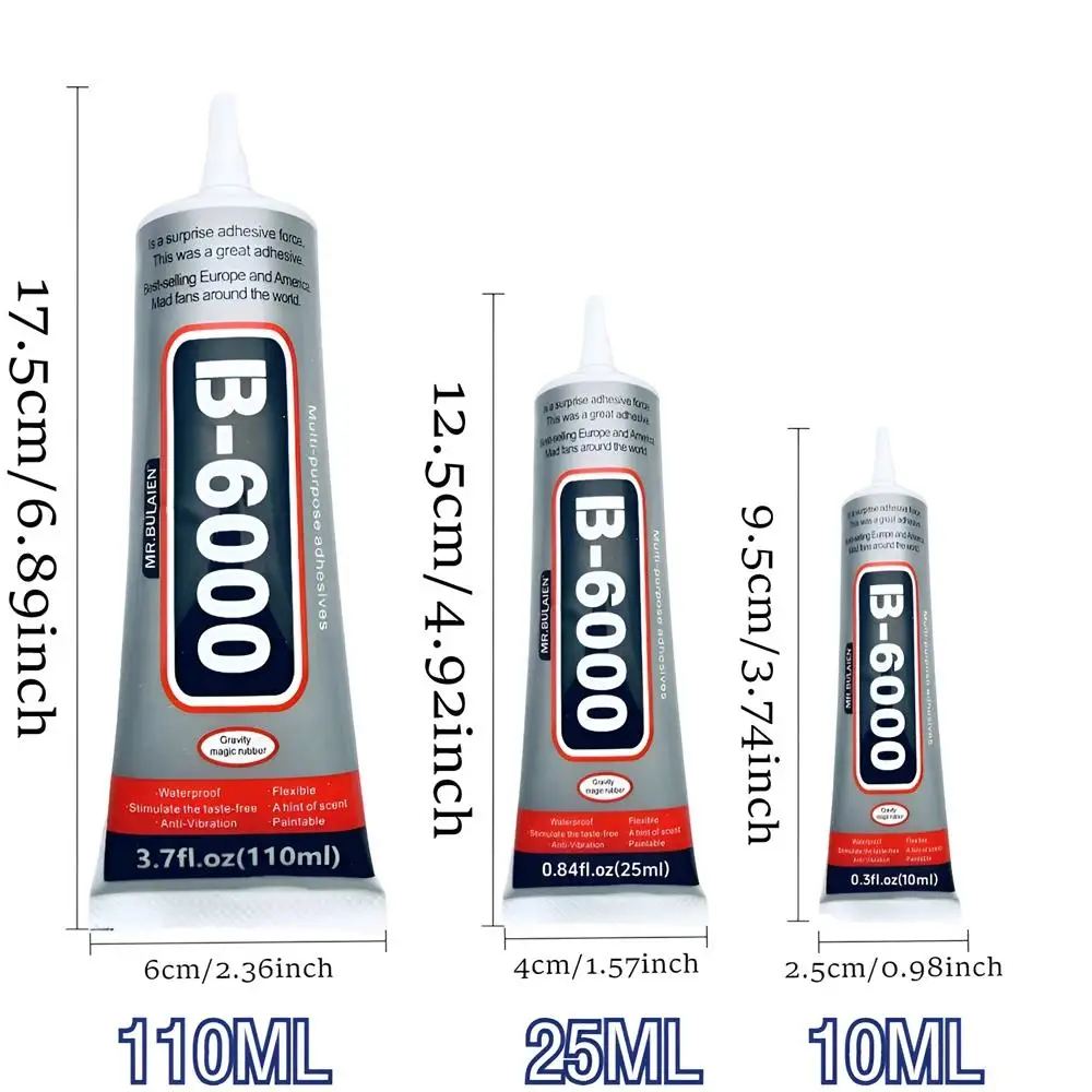 1pcs 15/25/110ML Bulaien B6000 Clear Contact Phone Repair Adhesive Multipurpose DIY Glue Precision Applicator Tip Upgrade B-6000