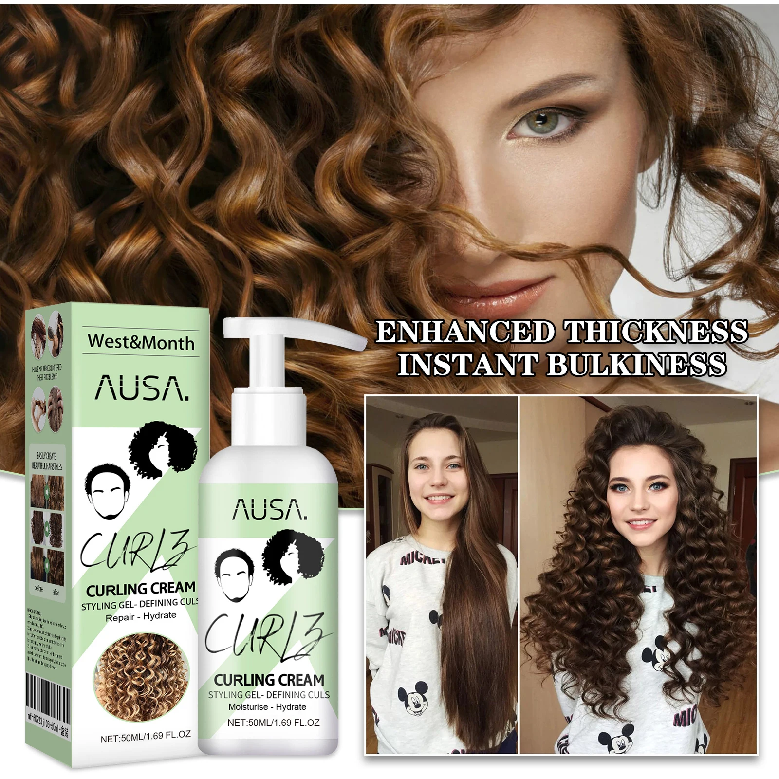 Keratin Curly Hair Elastin ปรับปรุงความสว่างของเส้นผม Smooth Frizzy Hair ป้องกันความแห้งกร้านชุ่มชื่นรูปร่าง Fluffy Hair Care ผลิตภัณฑ์