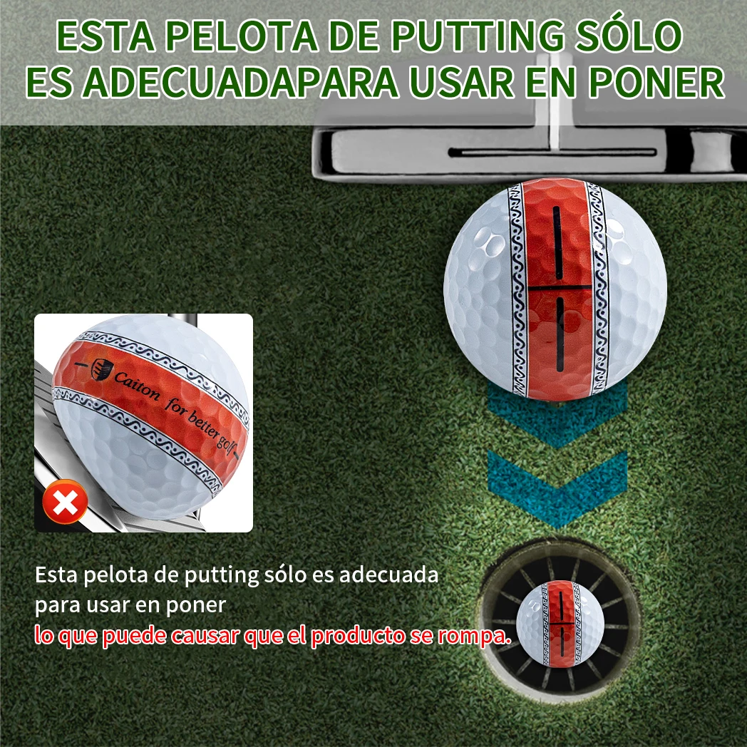 Caiton 12/3 pelotas de golf Putter de PU de 3 capas, 360 °   Línea de disparo estable de precisión, mejora la precisión y la estabilidad
