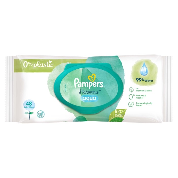 PAMPERS Harmonie AQUA Chusteczki nawilżane dla dzieci op. 15x48 szt