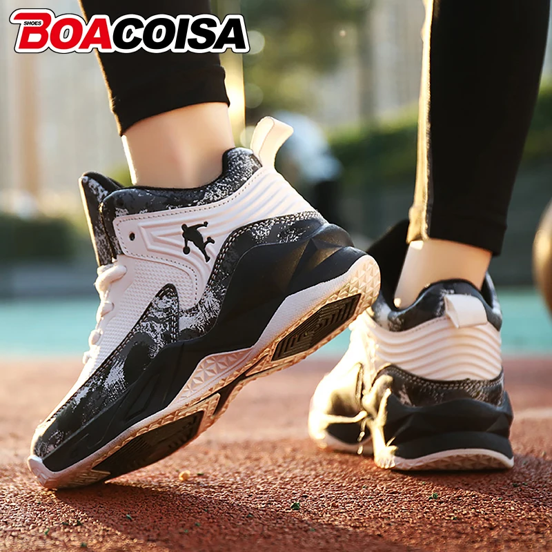 Crianças tênis de basquete para meninos crianças tênis ao ar livre antiderrapante esportes correndo criança meninas cesta treinador sapatos caminhada sapato