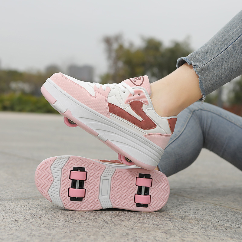 子供のための屋外ローラースケートシューズ、回転バックル、4輪スタントスクーター、ボブ 'スニーカー、女の子と男の子のギフト