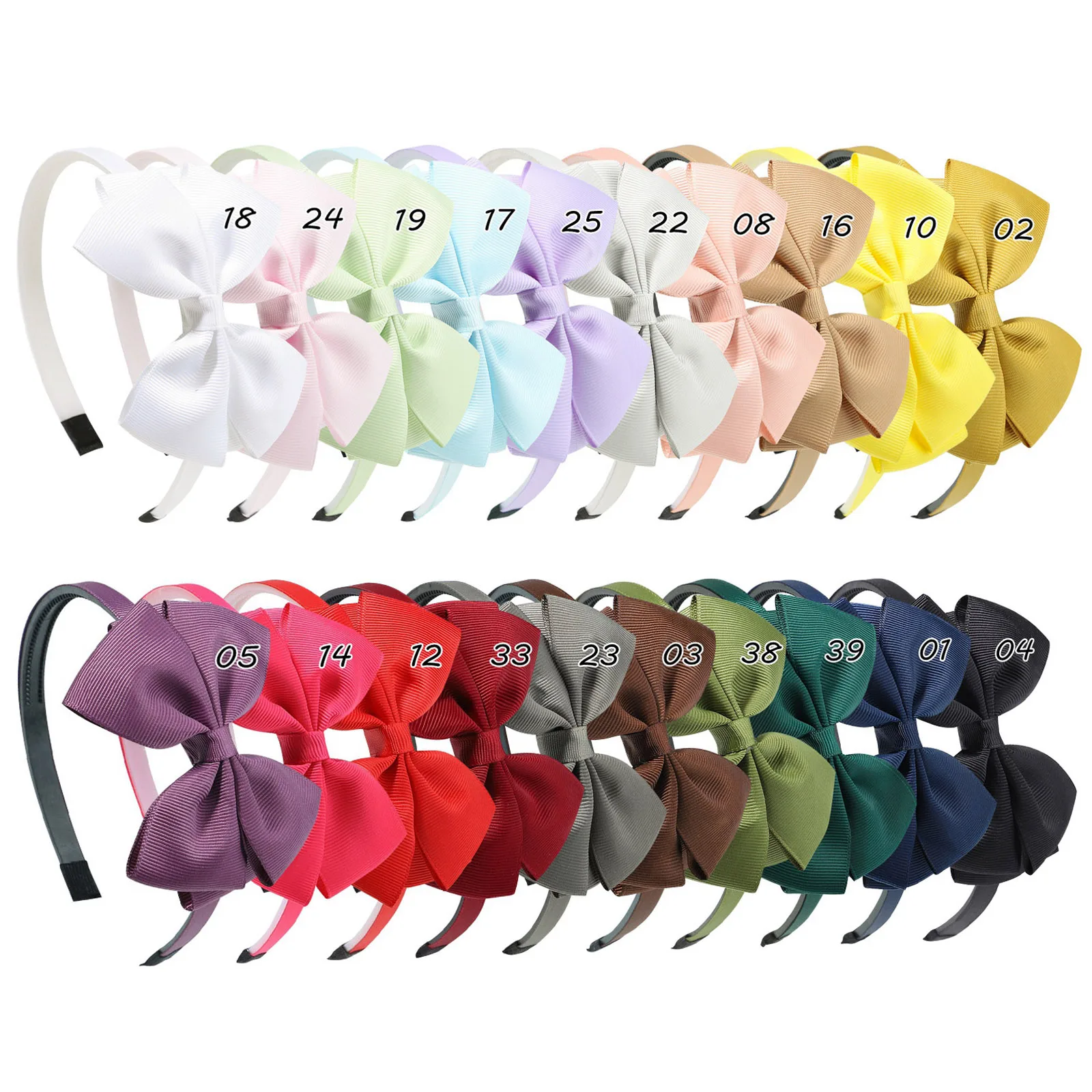 20 สีน่ารัก Bowknot เด็กผู้หญิงผมวงริบบิ้น Handmade ผม Bows Tiaras Hairbands Headbands Headwear อุปกรณ์เสริมผม