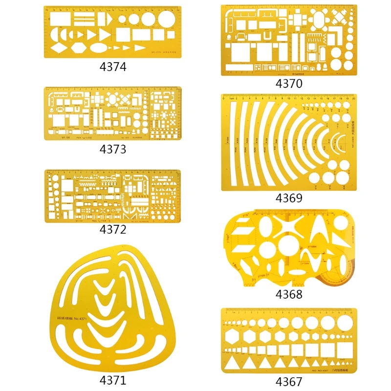 Professional Architectural Template Ruler Drawing Stencil Measuring Tool Student J60A