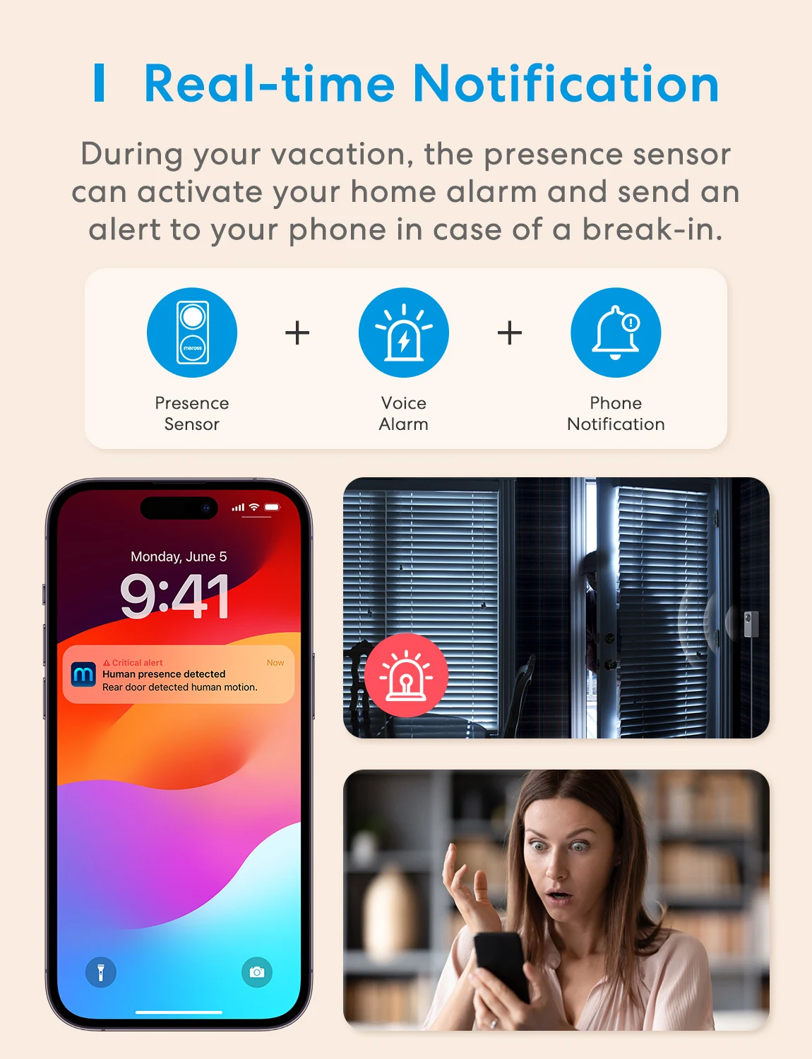 Meross UE/EE. UU. Matter WiFi Sensor de presencia humana Detector de Radar con Sensor de detección de luminancia/distancia para hogar inteligente
