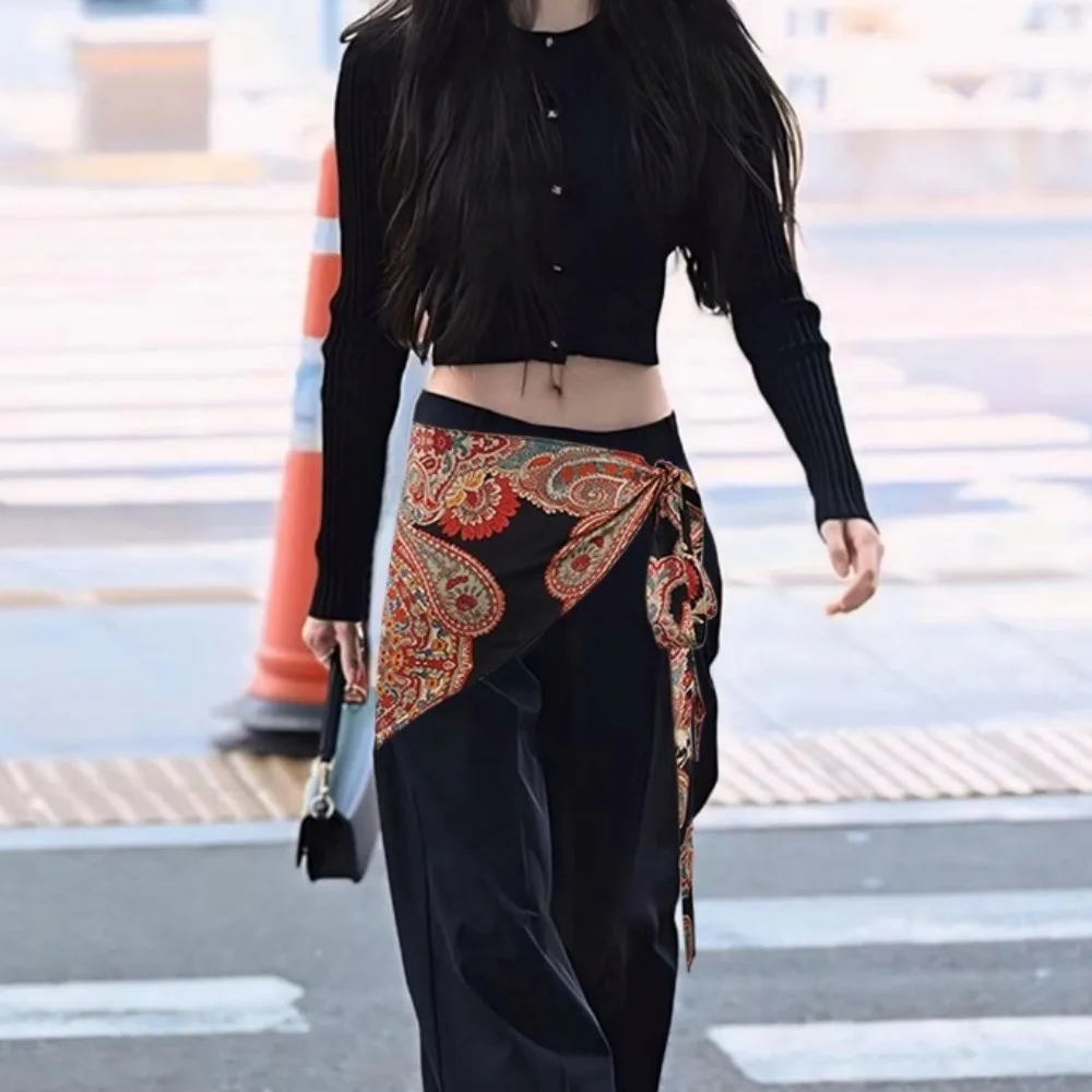 Ethnic Style Triangular Waistband Chinese Style Jeans Decor Floral Triangular Belt Clothing Accessories Triangular Belt