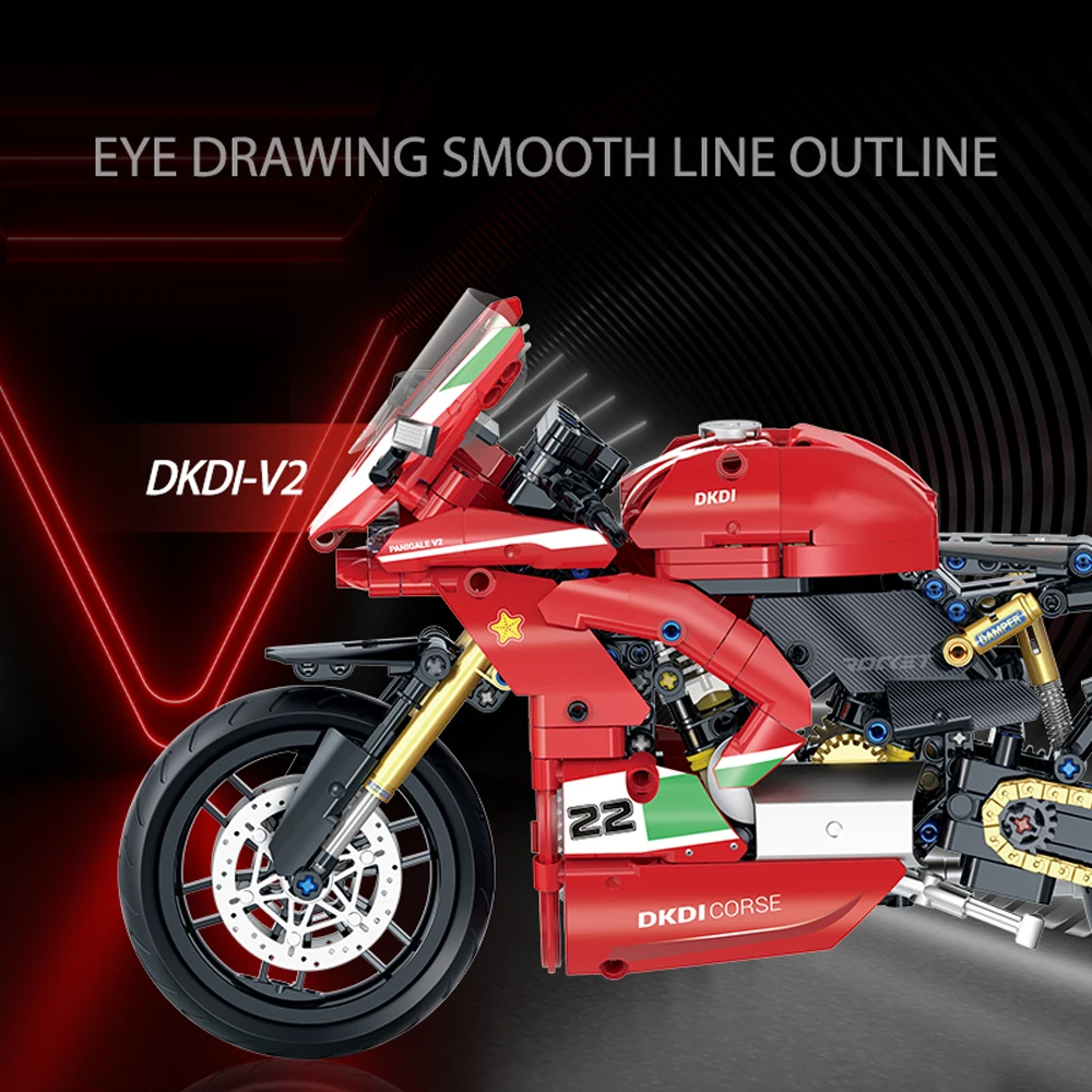 การวิเคราะห์รถจักรยานยนต์บล็อกอาคาร Harleys มอเตอร์ไซด์ Ducatiied หัวรถจักร Road Racer อิฐประกอบรุ่นรถของเล่นเด็กของขวัญ