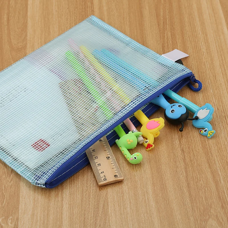 5 pçs pasta de armazenamento de papelaria arquivo malha zíper bolsa a4 a5 a6 documento saco zip arquivo pastas escola material de escritório