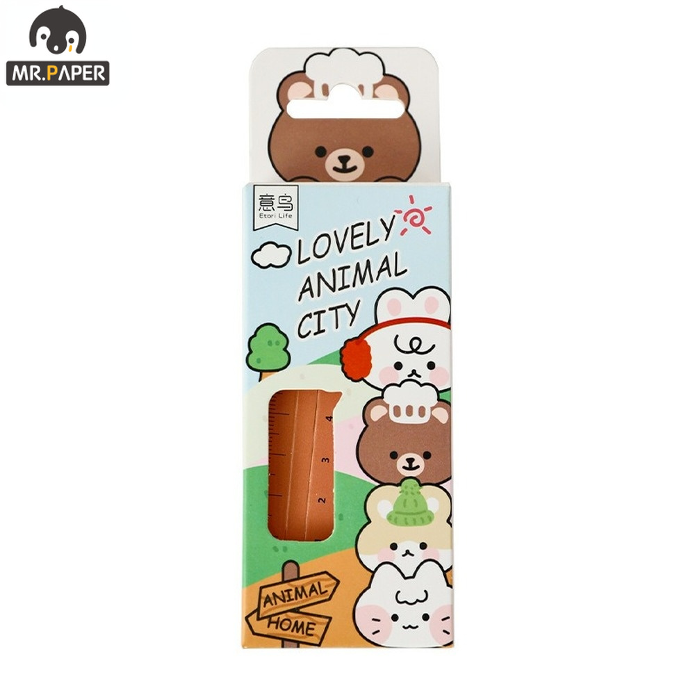 Mr. Giấy 30 Cái/hộp Hoạt Hình Hình Dấu Gấu Mèo Con Sinh Viên Thước Bookmark Đánh Dấu Sinh Viên Tiếp Liệu