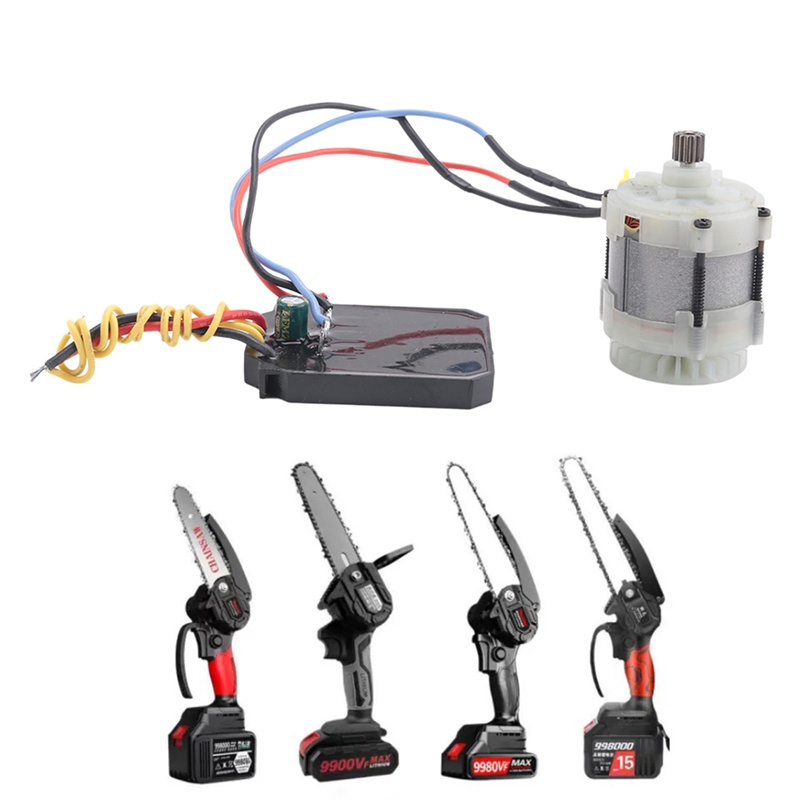 Motosserra mini motor sem escova de lítio serra elétrica 21v 14 dentes 550 tipo motor para 4in/6in/8 Polegada mini serra