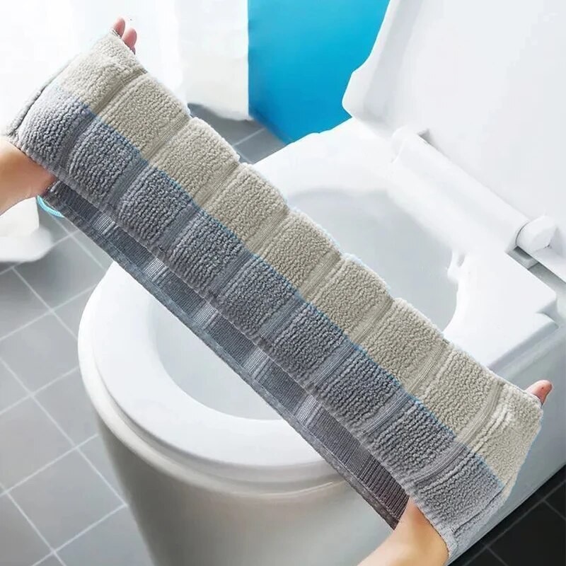 Portátil espessado malha WC Mat, Lavável Anticongelante Tampa, Cor Costurada, O Tipo, Universal, 1 Pack