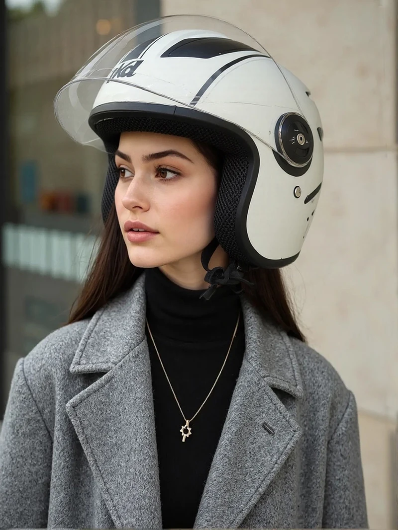 2025 Casco integrale modulare ribaltabile per moto con doppia visiera Casco da corsa per bici da strada antiappannamento per donna, uomo, 4 colori