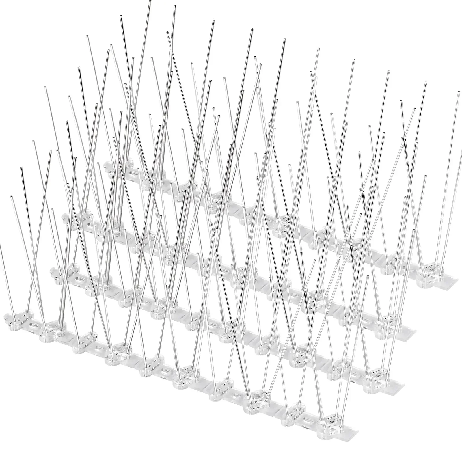 12 Stück Tauben-Spikes aus Edelstahl, Vogelvertreiber-Set, Abschreckung, Anti-Vogel, Taube, Eichhörnchen, Katzen, Abwehrmittel für Gartenzaun, Dach