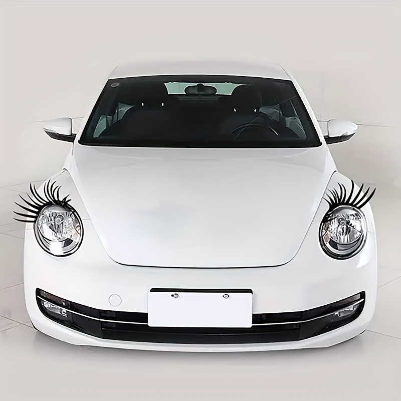 3D Charming Black False Eyelashes Fake Eye Lash Sticker Car Headlight Decoration Funny Decal 1Pair