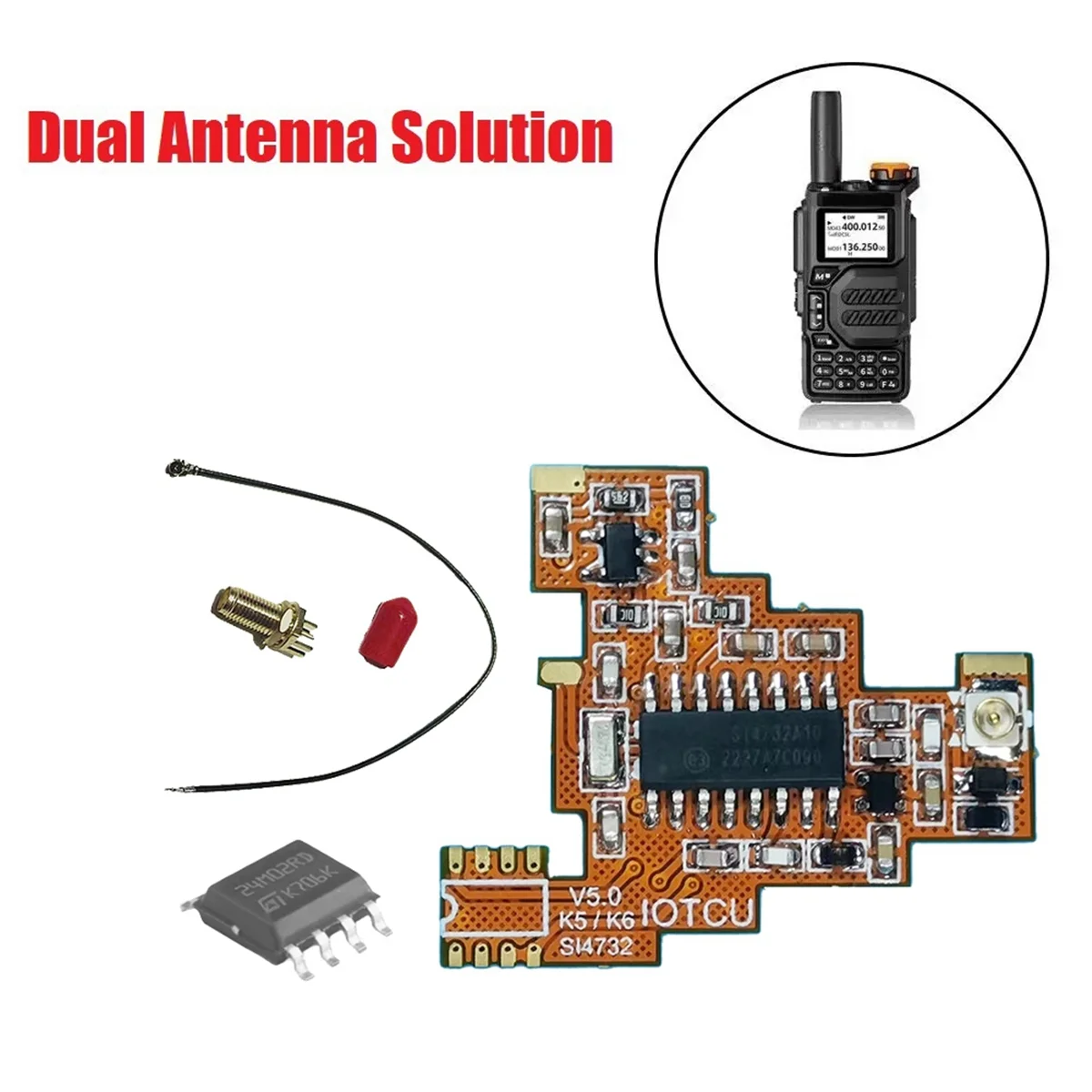 XFDE SI4732 V5.0 FPC Module+2M Chip Kit for Quansheng UV K5 K6 HF Shortwave Full Band Reception/Single Sideband Reception