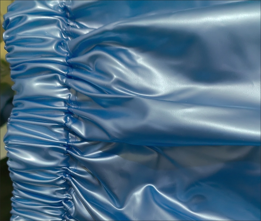 Shorts de cintura elástica à prova d'água de PVC para praia de verão