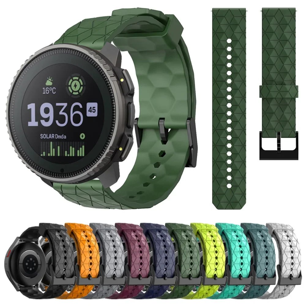 สายรัดซิลิโคนสำหรับ Suunto แนวตั้งสายนาฬิกาข้อมือ Suunto 9 5 Peak Pro 3ฟิตเนสการแข่งขัน DLC 20มม. 22มม. อุปกรณ์เสริมสร้อยข้อมือนุ่ม