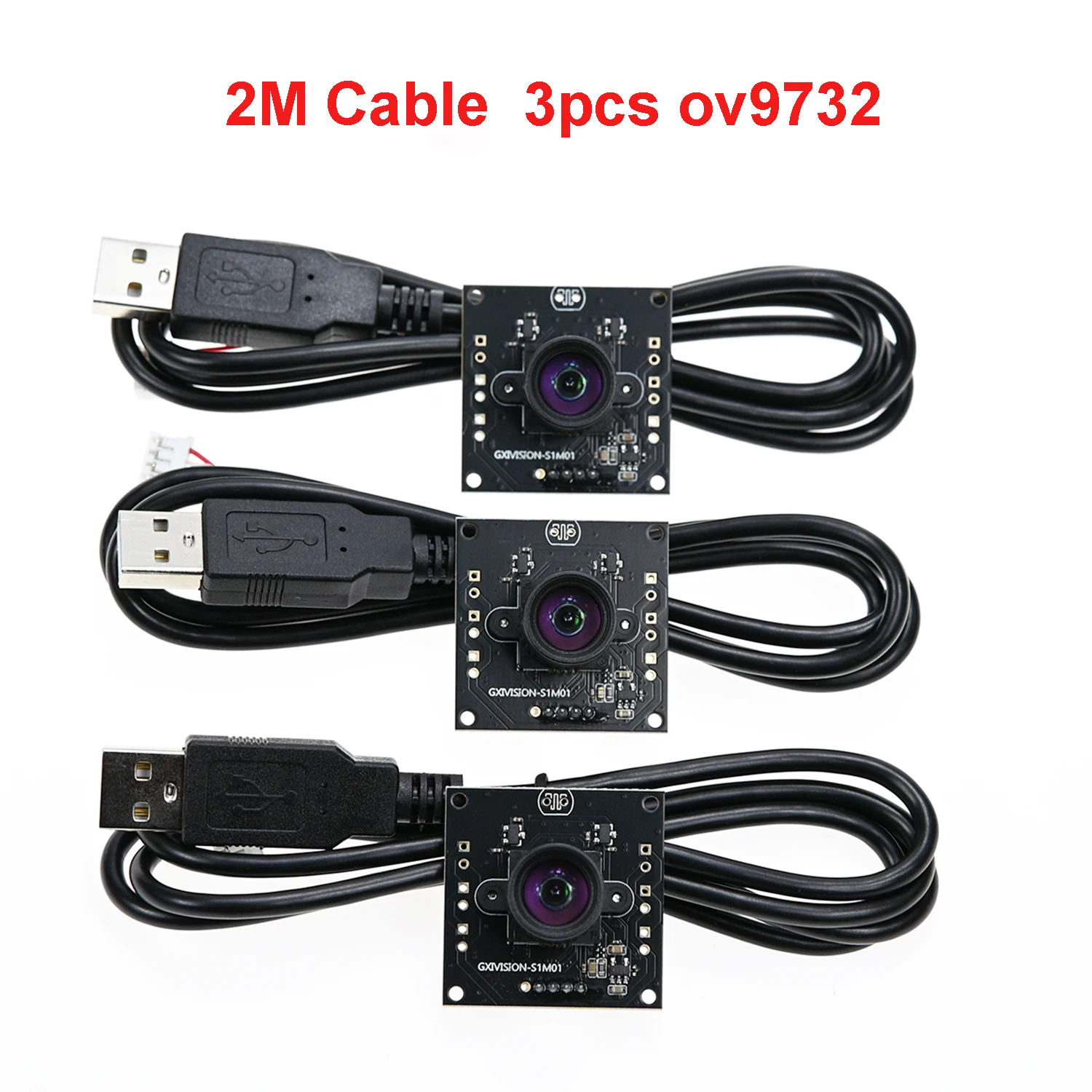 Módulo de cámara GXIVISION OV9732, Cable de 100 grados, 2M/1M, cámara web Autodarts.io, 3 uds., 1MP, 30FPS, 1280x720, controlador USB gratis
