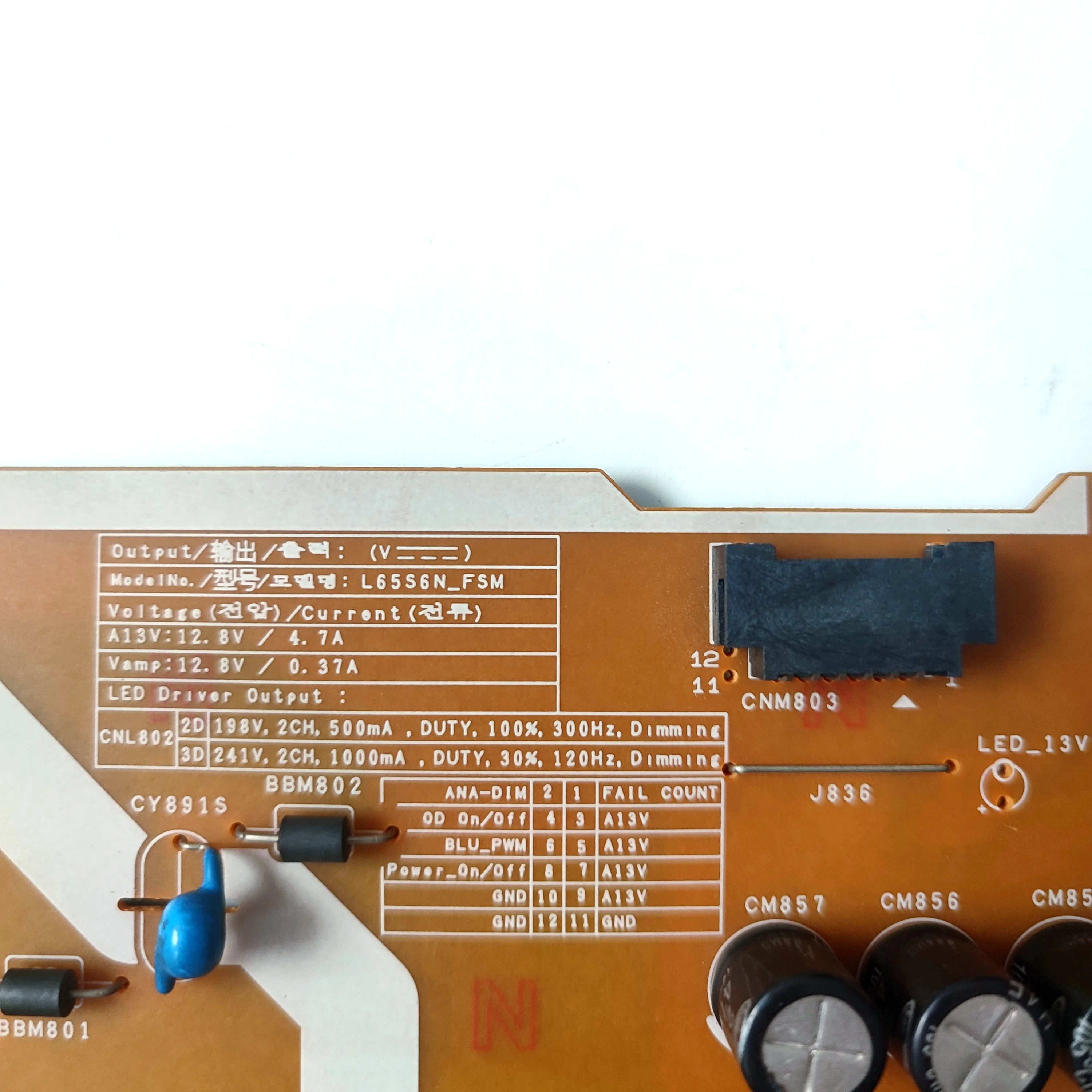 Fuente de alimentación Original genuina/placa LED BN44-00808D, BN4400808, PSLF261S07A, l65s6n _ fsmw REV 1,1 is para piezas de TV LCD