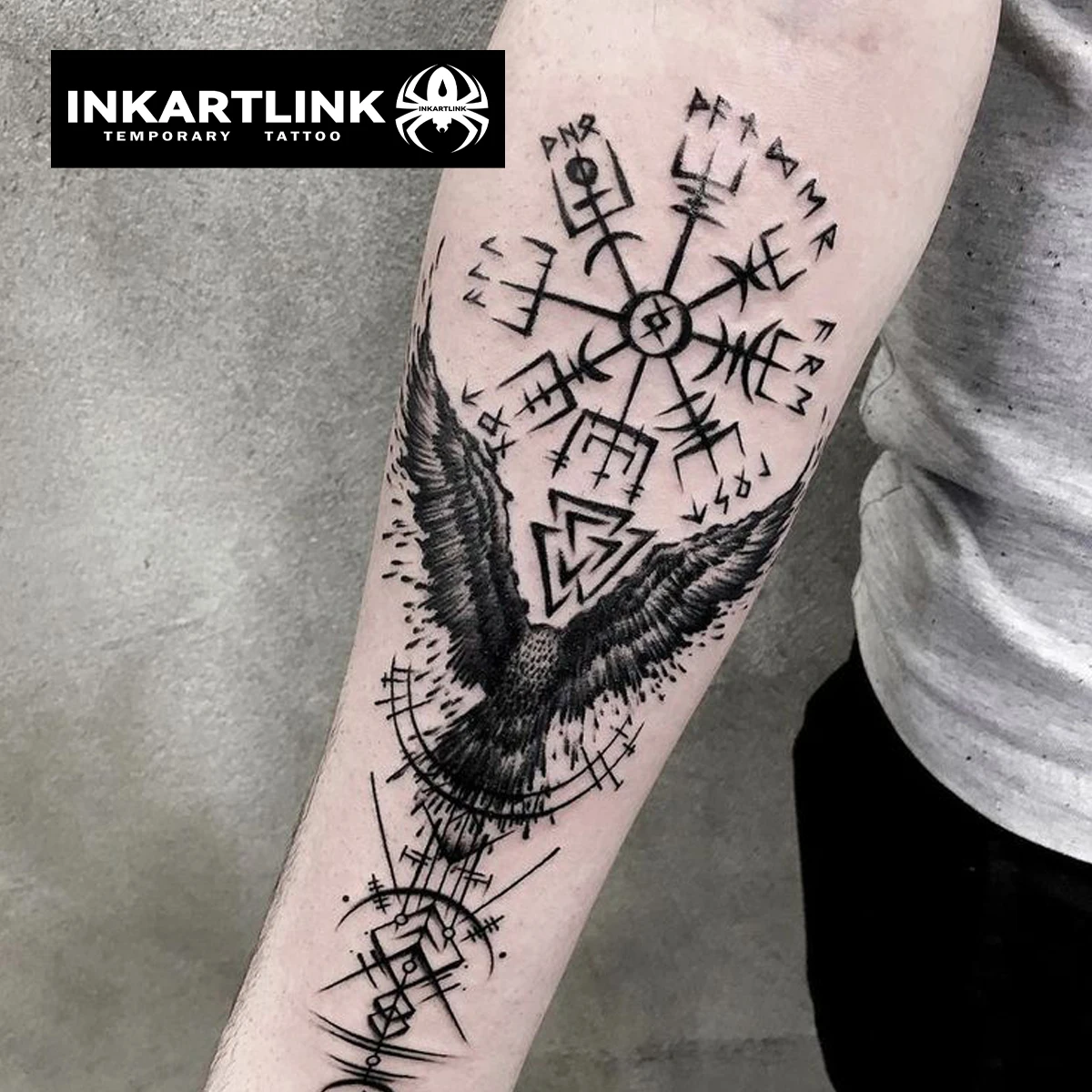 Tatuagem temporária com símbolo malvado, dura até 15 dias, nova tecnologia, adesivo semipermanente mágico à prova d'água.