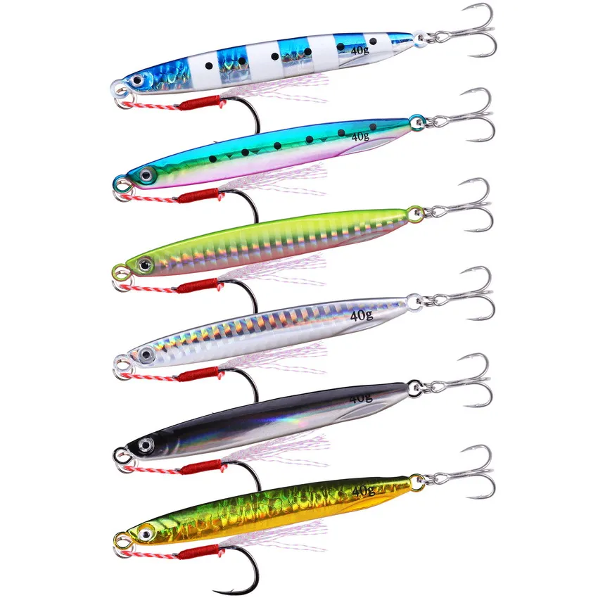 Jig Shore Jigging Colher Casting Drag 7G 10G 14G 17G 21G 30G 40G SeaBass Isca Artificial Isca Equipamento de Pesca
