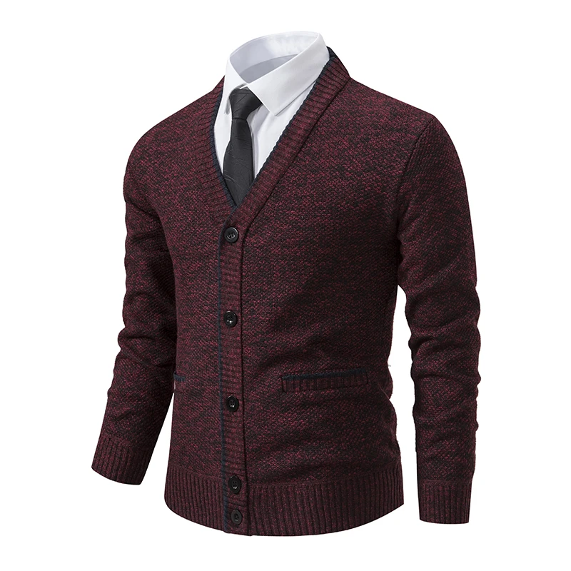 Herren-Strickjacke, lässig, V-Ausschnitt, Herbst und Winter, neuer Pullovermantel