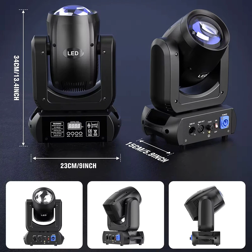 Lumières de scène à tête mobile 150W, 4 pièces, 8x8 360 °   Lumières Gobo à tête mobile, lumières Disco pour fête DJ DMX512, lumières d'ambiance pour public, mariage