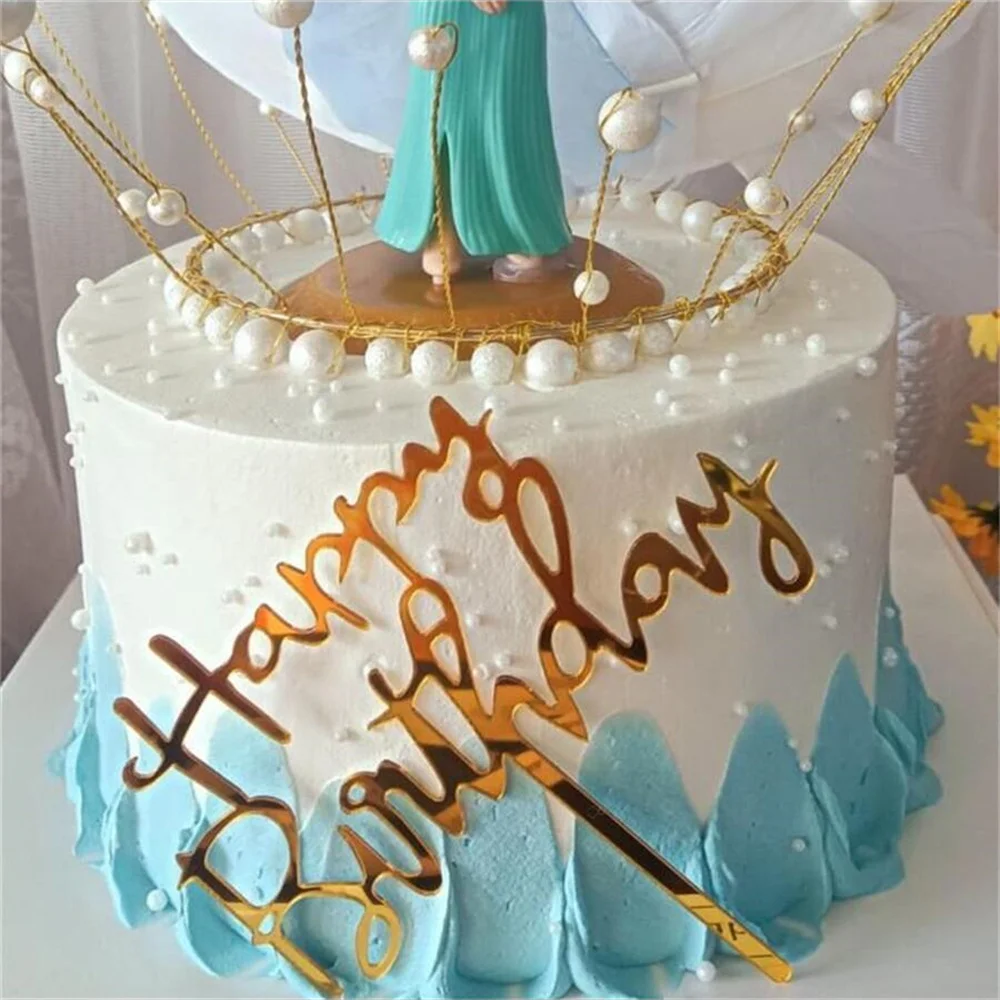 10pcs พลาสติก Gittler เค้กวันเกิดแฮปปี้ Topper Bling ตกแต่งป้ายเค้กวันเกิดแฮปปี้ Topper สาววันเกิดขนมตกแต่ง