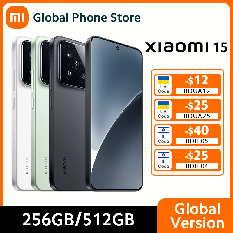 FR Warehouse Xiaomi 15 Smartphone Versión Global 12GB RAM 256GB/512GB ROM 6.36" AMOLED 120Hz Snapdragon ®   8 cámaras Elite Leica