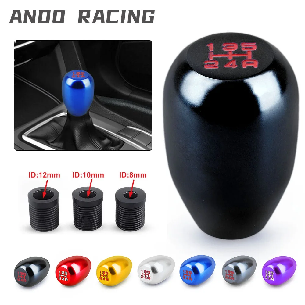 Universele Racing 5-speed auto-pookknop voor handgeschakelde versnellingspookknop van aluminiumlegering