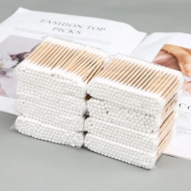100 Stück pro Packung, 5 Packungen, doppel endige Wattes täbchen, Baby-Wattes täbchen, Ohr reinigungs stifte, gesunde Reinigungs werkzeuge