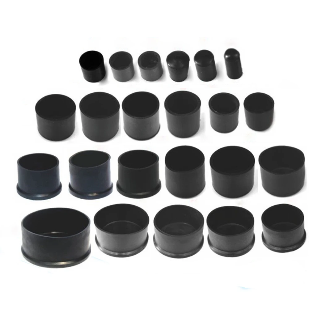 Vòng Đen Ghế Bàn Chân Ống Bao 6Mm ~ 63Mm Ống Ống Cấp Bọc PVC Mềm Mũ Cao Su cho Đồ Nội Thất Chân Bảo Vệ