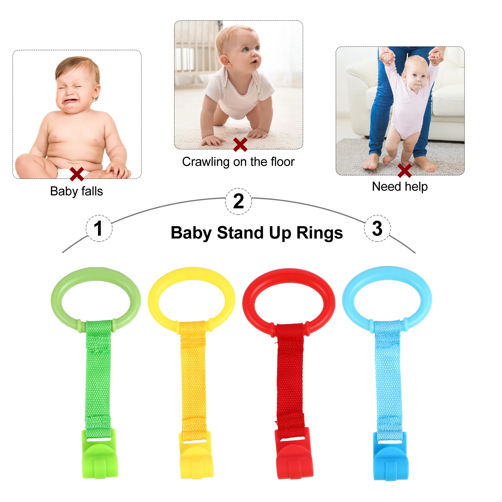 เด็ก Pull Up Stand Crib เด็กวัยหัดเดิน Playpen Assistant เดินยืนมือจับสําหรับทารกแรกเกิดของเล่นอุปกรณ์เสริมเตียง