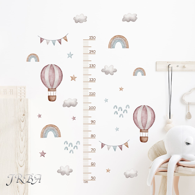 3PC Cartoon Animal Height Ruler Wall Stickers for Waterproof Removable PVC Kids Room Kindergarten Home Decoration