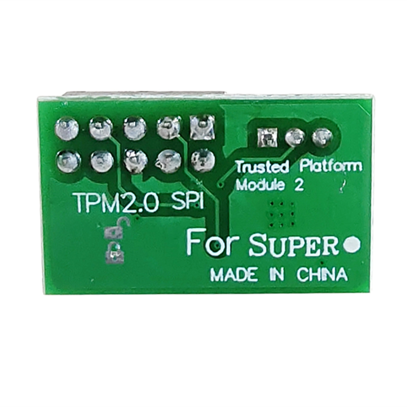 1 PC 10-poliges SPI TPM 2.0-Modul, grünes Modul, vertrauenswürdige Plattform für Supermicro AOM-TPM-9670H-A25R