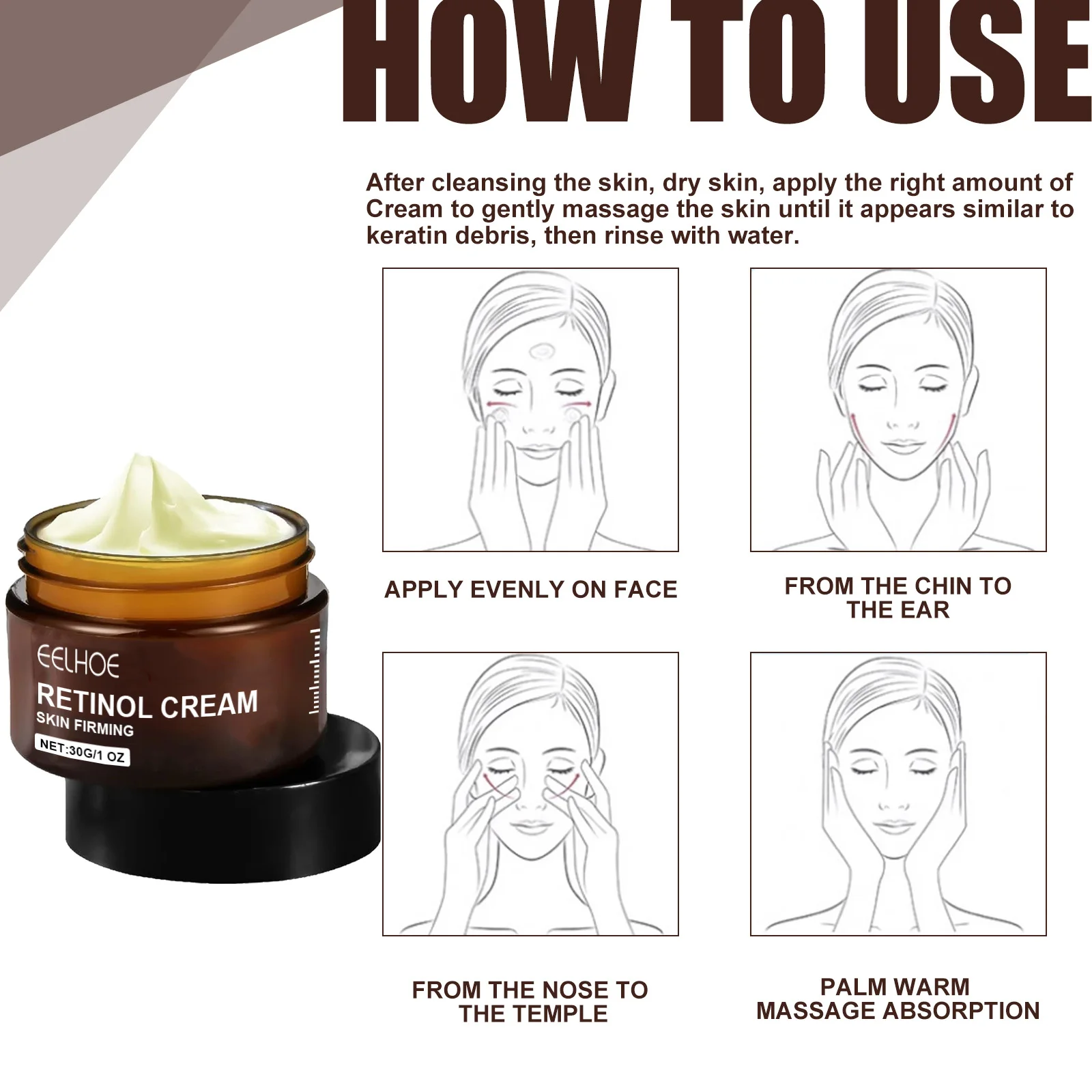 Double Retinol ครีมบํารุงผิวหน้า Anti-Aging Fade Fine Line ริ้วรอยกระชับซ่อมแซมผิว Barrier Brightening Moisturizing Cream