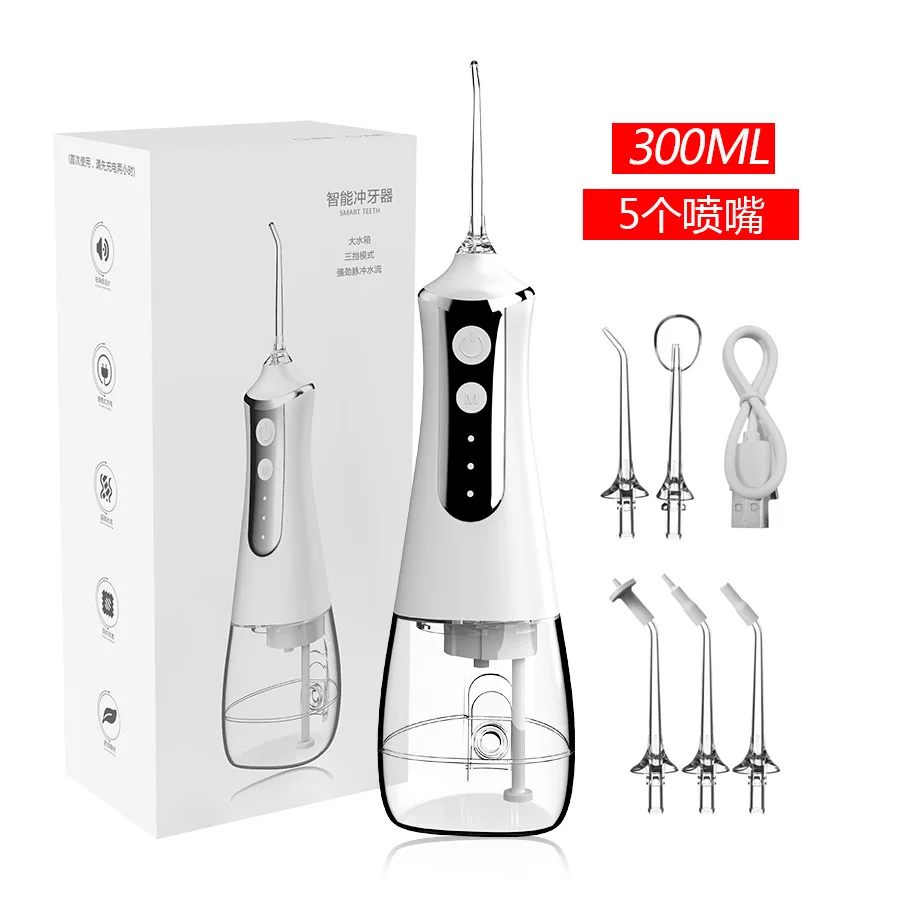 Irrigador oral portátil dental água flosser usb recarregável jato de água fio dente picareta jato ponta modos à prova dwaterproof água