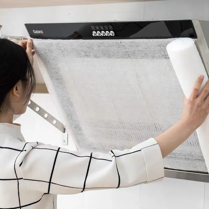 Papel de filtro de Campana Extractora de 46cm x 5/10M, filtro de algodón no tejido a prueba de aceite, Campana Extractora desechable, herramientas extractoras de filtro de ventilador de escape