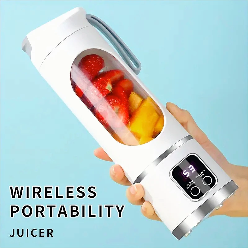licuadora portátil Nuevo exprimidor eléctrico portátil, 450ml, 8 cuchillas, máquina exprimidora de viaje, batidos recargables, licuadoras, taza extractora de jugo fresco