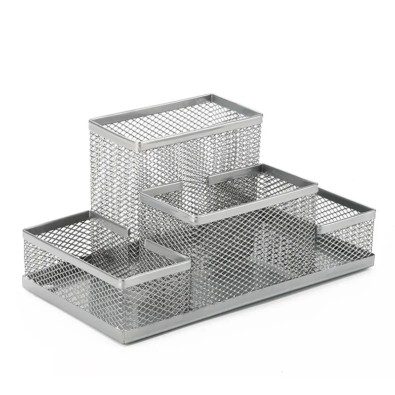 Multifunktionale Schreibtisch Metall Mesh Stift Halter Organizer Büro Liefert Schule Schreibwaren Lagerung Fall Stift Stehen Desktop Zubehör