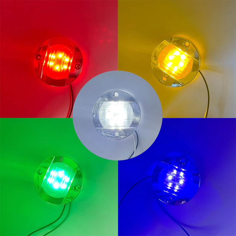 1 個 DC12V/24V マリンボートトランサム LED スターンライトラウンドコールドホワイト LED テールランプヨットアクセサリーブルー/ホワイト/イエロー/グリーン/レッド