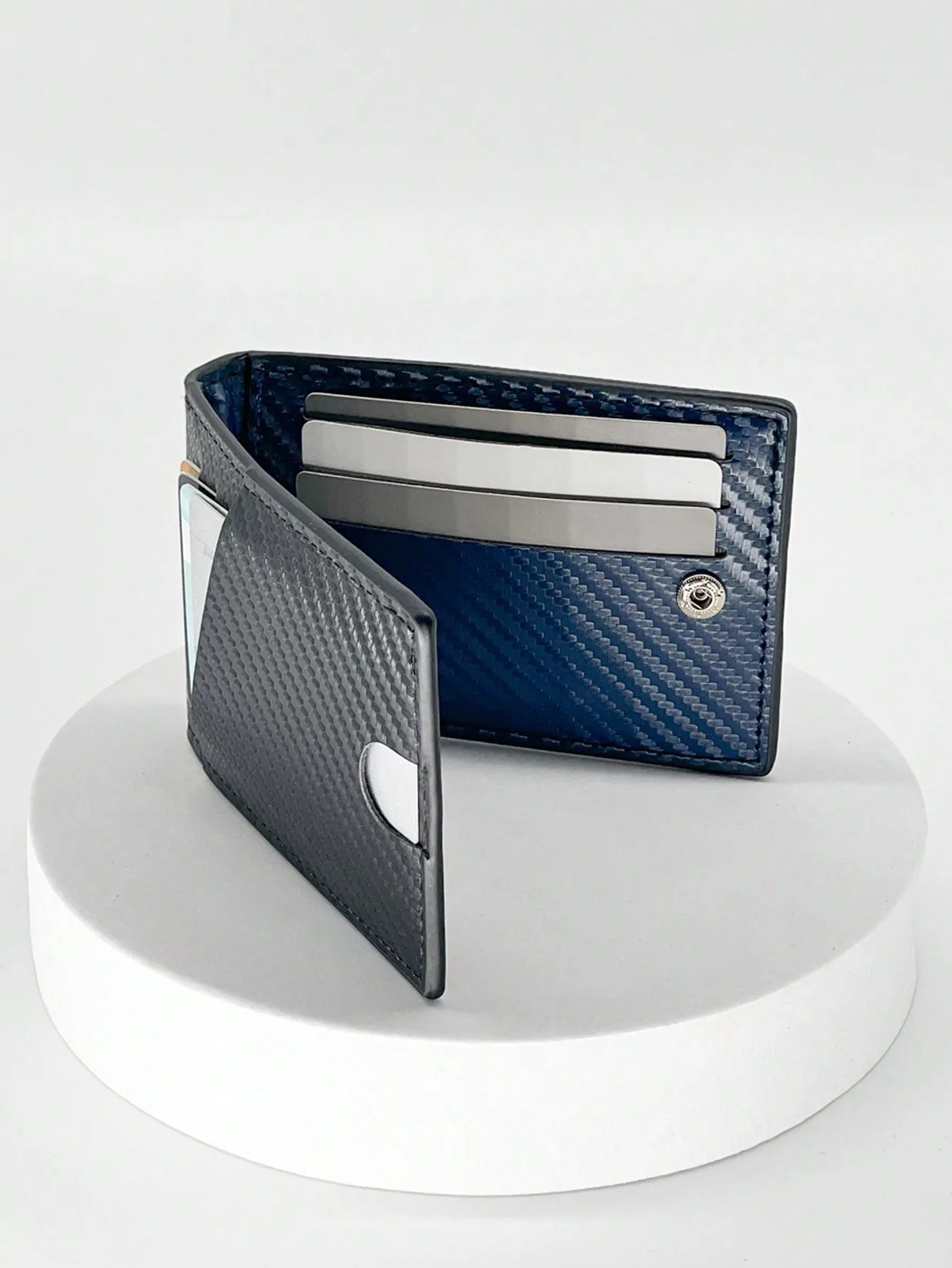クリアランス_Rfid カーボンファイバーレザー メンズ エアタグウォレット 財布 クレジットカードホルダー エアタグ用財布 ブラック 高級 ミニマリスト カードホルダー